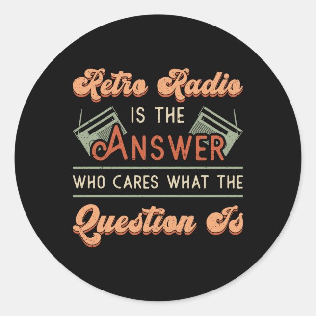 HAM Radio Operator Antenna Frequency Amateur Gift Classic Round Sticker (Front)