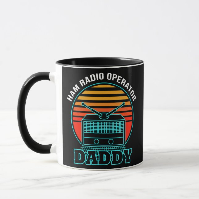 Ham Radio Operator Daddy Amateur Radio Retro Mug (Left)