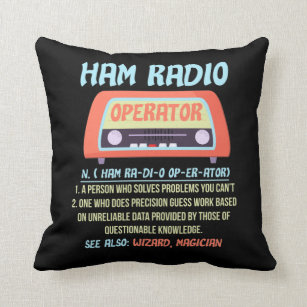 Ham Radio Operator Definition Amateur Radio Hobby Cushion