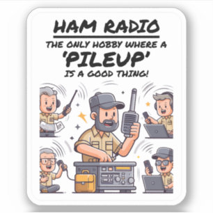Ham Radio Operator Playful Cartoon Funny Hobby