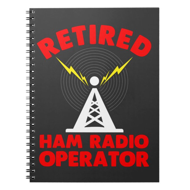 Ham Radio Operator Retirement Radio Tower Dad Notebook (Front)
