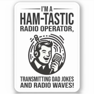 Ham Radio Operator Transmitting Dad Jokes