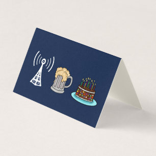 Ham Radio Repeater, Beer & Cake Birthday Card