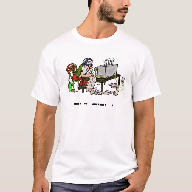 Ham Radio Santa "Nice" Morse Code Xmas T-Shirt (Front)