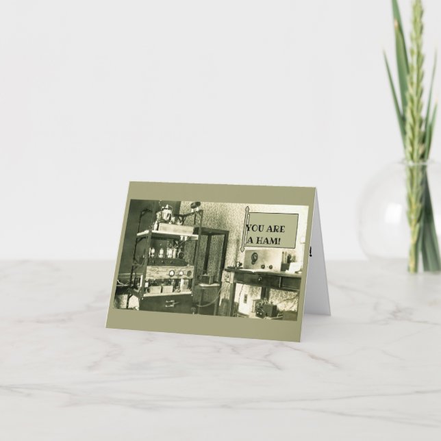 HAM RADIO SETUP 1930'S AMATEUR PHOTO CARD (Front)