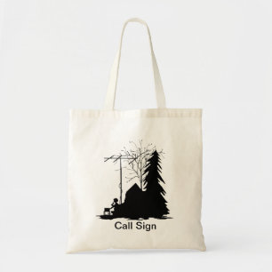 Ham Radio Tote Bag with Operator Silhouette