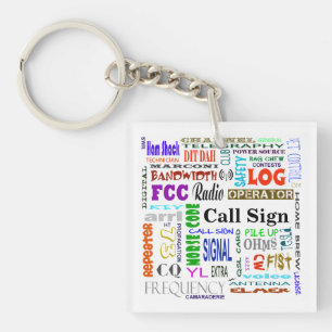 Ham Radio Word Collage Key Chain  Customise It!
