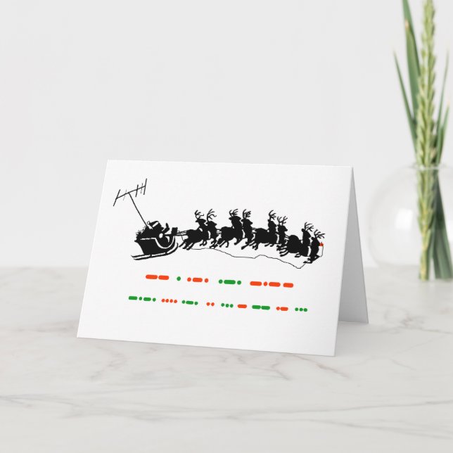 Ham Radio Xmas Card - Santa Sleigh Silhoutte Ver 3 (Front)