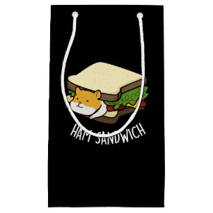 Ham Sandwich Funny Hamster Pun Dark BG Small Gift Bag