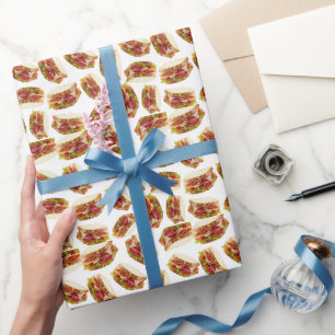 Ham sandwich pattern wrapping paper