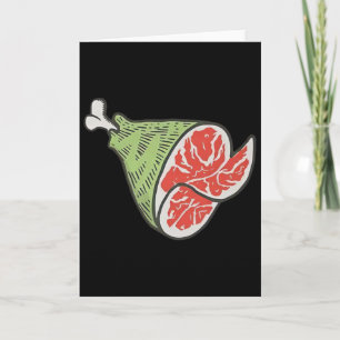 Ham Slices Funny Cartoon Card
