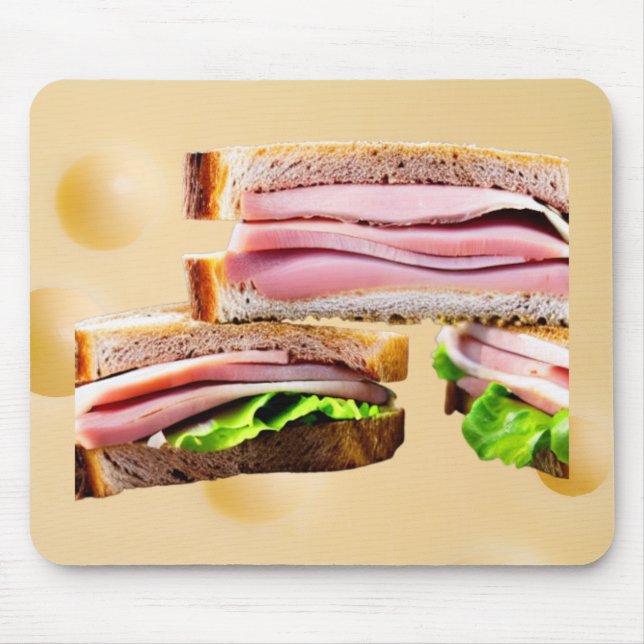 Ham & Swiss On Rye Sandwiches Mousepad (Front)