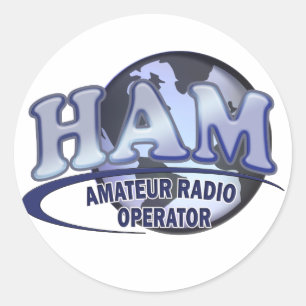 HAM WORLD LOGO Amateur Radio Classic Round Sticker