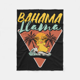 Hama Llama Funny Llama Surfer Surfing Surfboard Fleece Blanket