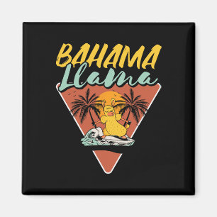 Hama Llama Funny Llama Surfer Surfing Surfboard Magnet