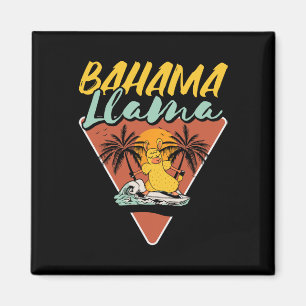 Hama Llama Funny Llama Surfer Surfing Surfboard Magnet