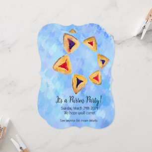 Hamantaschen Blue Sky Star Purim Party (beveled)