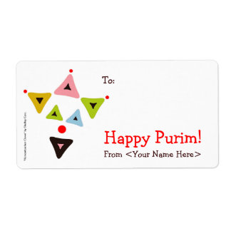 "Hamantaschen Clown" Mishloach Manot Labels