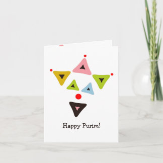 Hamantaschen Clown Purim Card