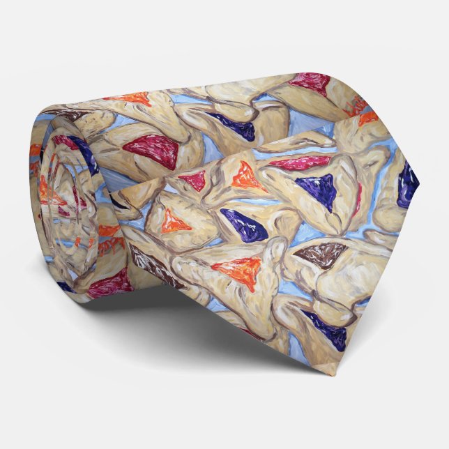 Hamantaschen Tie w original art by Adela Camille (Rolled)