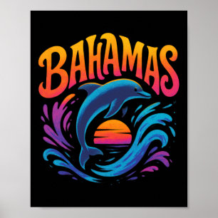 Hamas - Dolphin Sunset Diving Surfing Ocean Poster