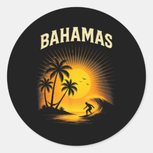 Hamas - Retro Surfing Family Vacation Classic Round Sticker
