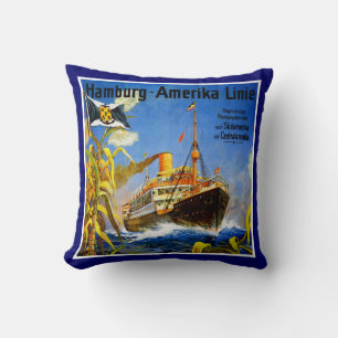 Hamburg America to South America Cushion