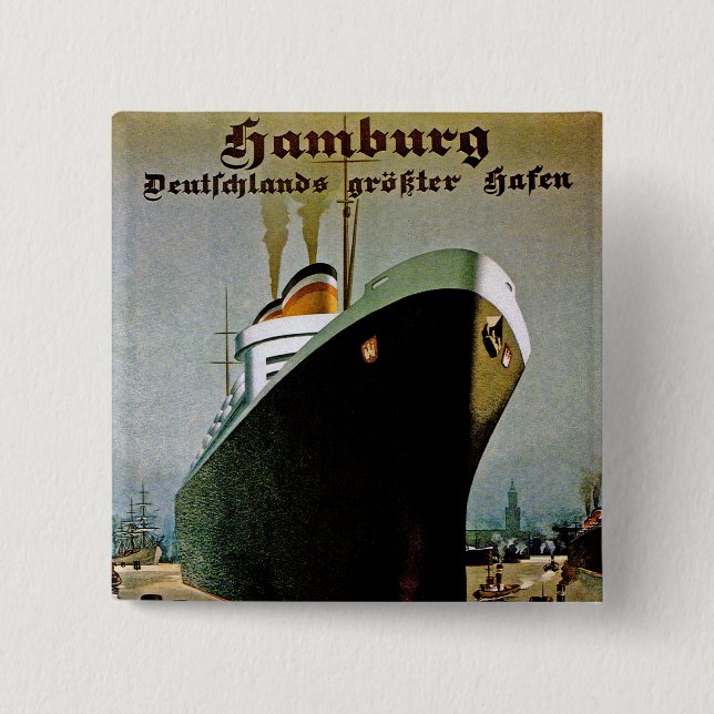 Hamburg-Amerika Line 15 Cm Square Badge (Front)