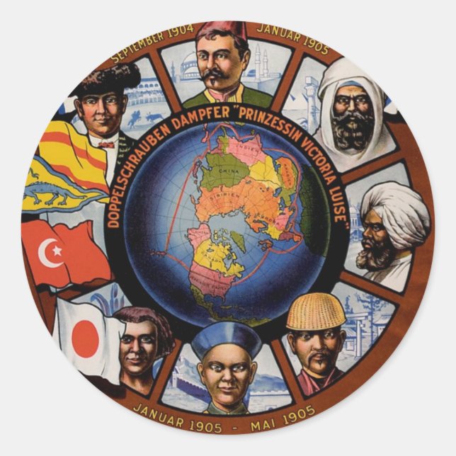 Hamburg Amerika Line Poster Classic Round Sticker (Front)