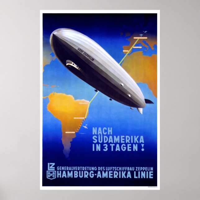 Hamburg-Amerika Linie Art Deco Poster (Front)