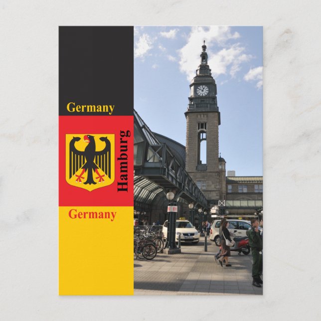 Hamburg. Central rail station building Postcard (Front)