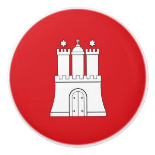 Hamburg city flag Germany symbol Ceramic Knob