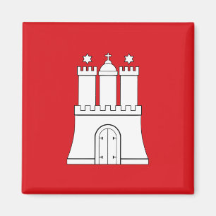Hamburg city flag Germany symbol Magnet