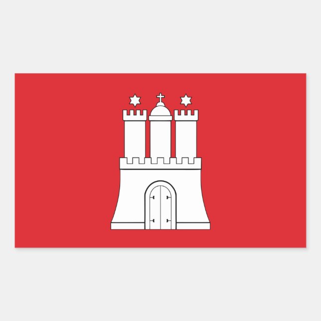Hamburg city flag Germany symbol Rectangular Sticker (Front)