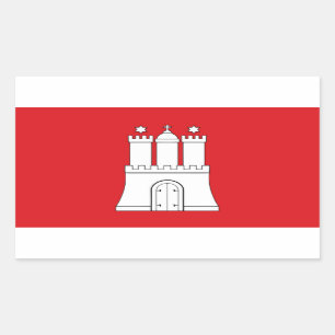 Hamburg city flag Germany symbol Rectangular Sticker