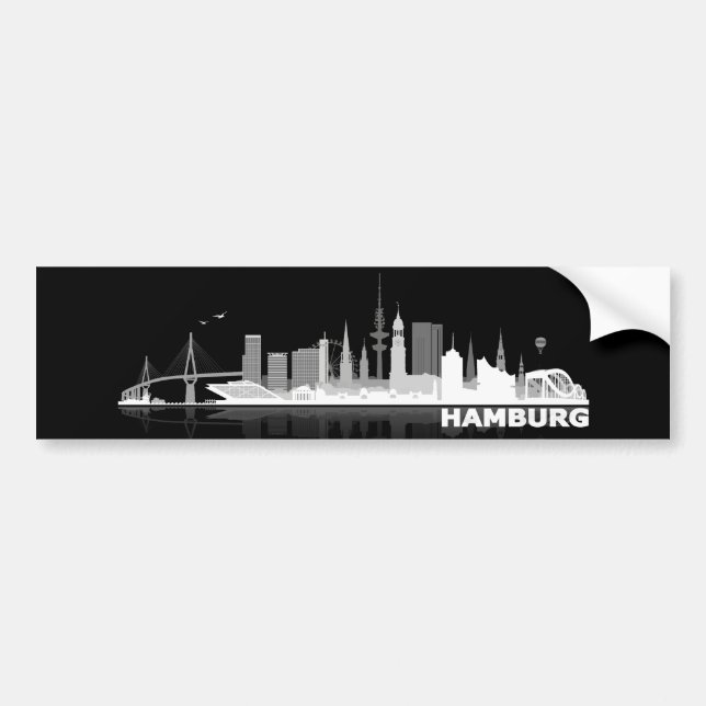 Hamburg City Skyline Autosticker / Sticker (Front)