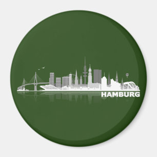 Hamburg City Skyline Magnet / refrigerator magnet