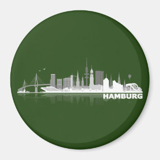 Hamburg City Skyline Magnet / refrigerator magnet