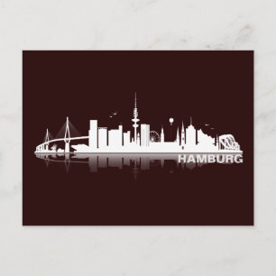 Hamburg City Skyline Postkarte Postcard