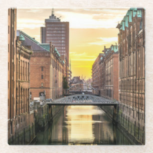 Hamburg CityScape Glass Coaster
