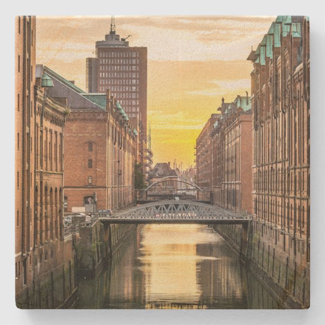 Hamburg CityScape Stone Coaster (Front)