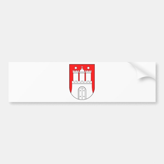 Hamburg coat of arms bumper sticker (Front)