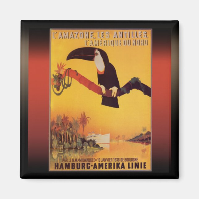 Hamburg Cruise advertisement Vintage Magnet (Front)