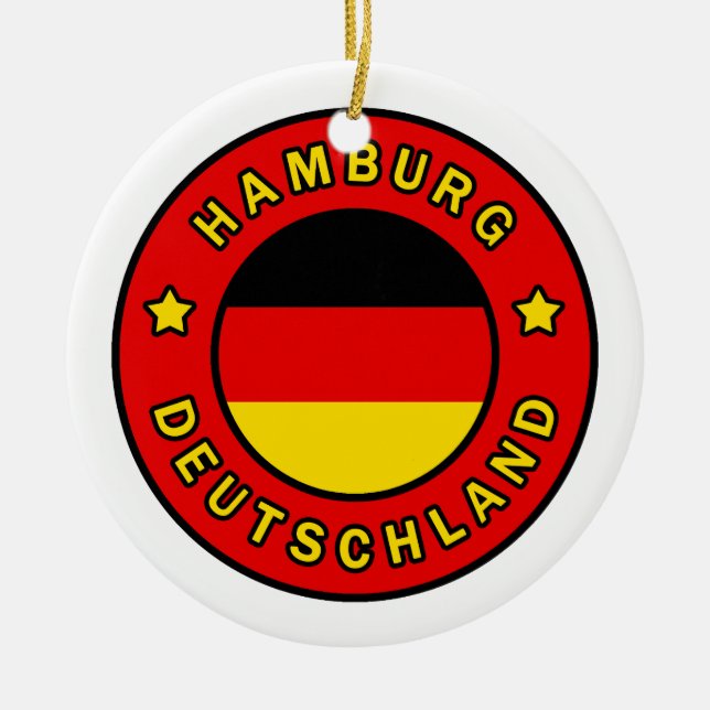 Hamburg Deutschland Ceramic Ornament (Front)