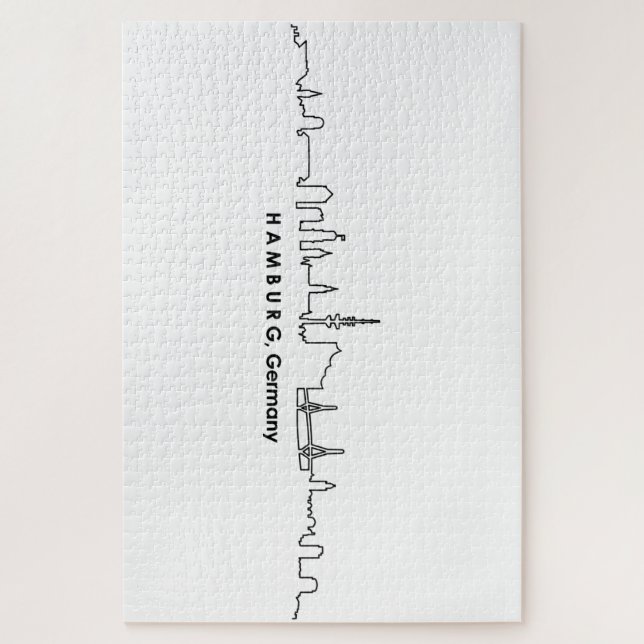 HAMBURG Elbe Germany City Skyline Silhouette Jigsaw Puzzle (Vertical)