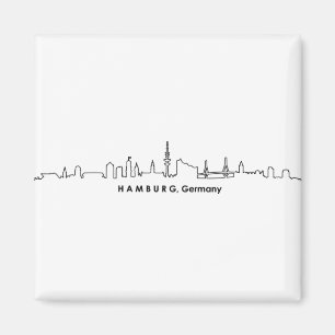 HAMBURG Elbe Germany City Skyline Silhouette Magnet