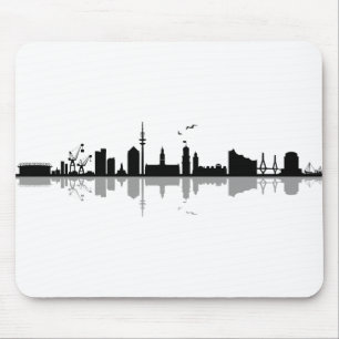 HAMBURG Elbe Germany City Skyline Silhouette Mouse Pad