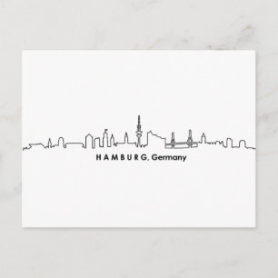HAMBURG Elbe Germany City Skyline Silhouette Postcard