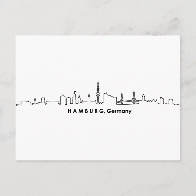 HAMBURG Elbe Germany City Skyline Silhouette Postcard (Front)