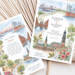 Hamburg Elbphilharmonie Speicherstadt Wedding Invitation